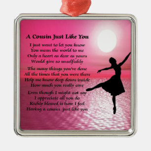 Cousin-Gedicht - Ballerina Silbernes Ornament