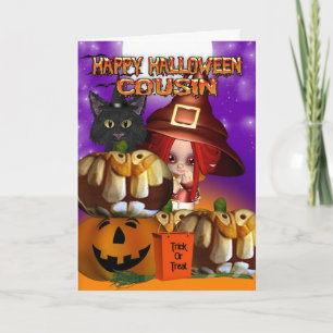 Cousin Halloween Kürbiskürbis Kürbislaterne Karte