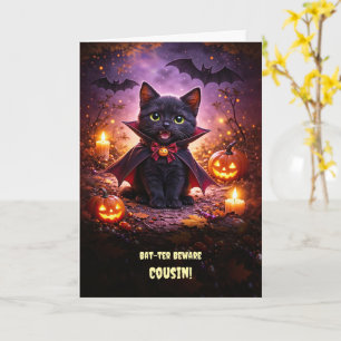Cousin Halloween Süße kleine schwarze Vampir-Kätzc Karte