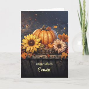 Cousin Happy Halloween Hübsche Blume Karte