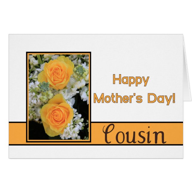 Cousin Happy Mother Day Rose Card (Vorderseite (Horizontal))