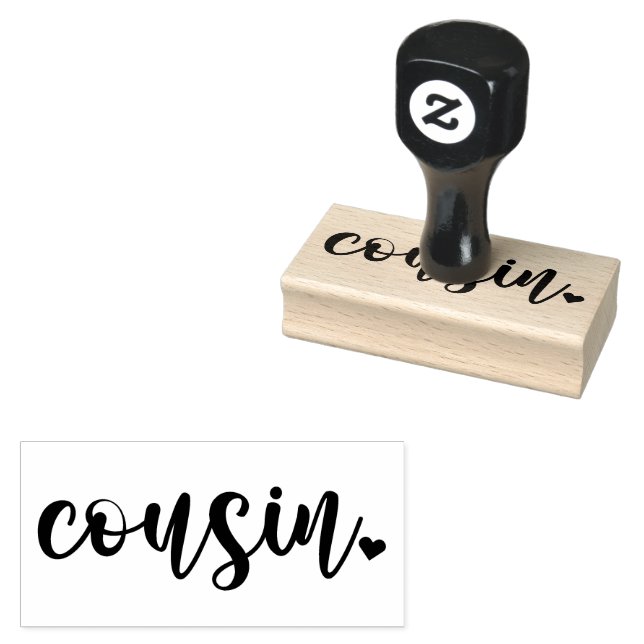 Cousin Heart Wood Art Briefmarke Gummistempel (Stempel)