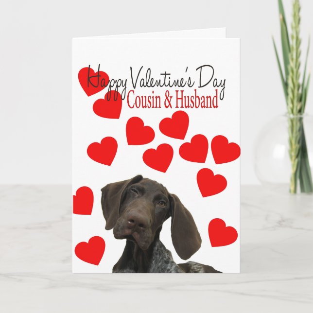 Cousin & Husband Glossy Grizzine Valentine Feiertagskarte (Vorderseite)