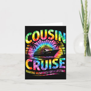 Cousin-Kreuzfahrt passende Familienferien-Tie-Dye Karte