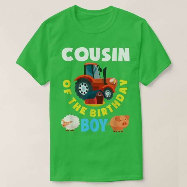 Cousin Of The Birthday Boy Farm Tractor Farmer Bir T-Shirt (Design vorne)