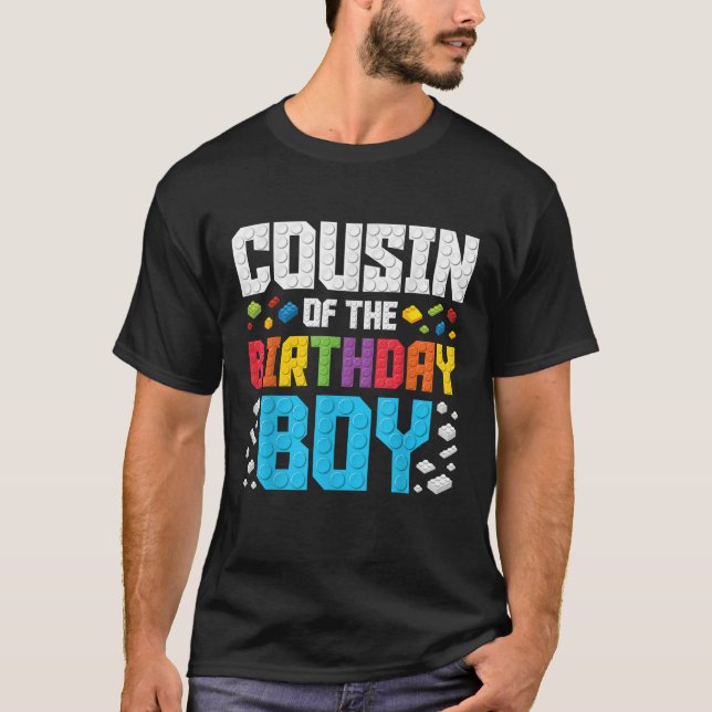 Cousin of the Birthday Boy Master Builder Building T-Shirt (Vorderseite)