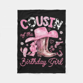 Cousin of The Birthday Girl Pink Cowgirl Western Fleecedecke