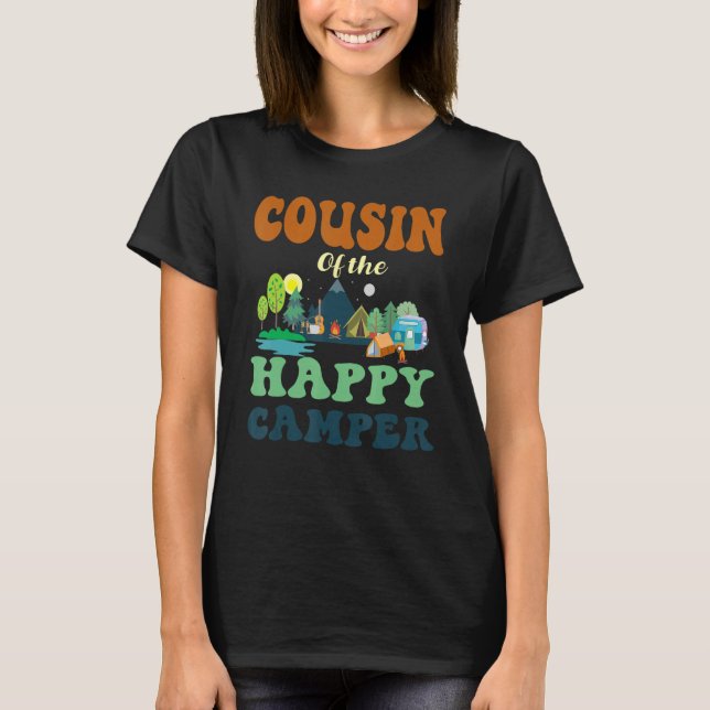 Cousin Of The Happy Camper Men 1st Bday Camping Tr T-Shirt (Vorderseite)
