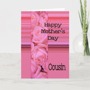 Cousin Pastel Rose & Streifen Muttertag Karte
