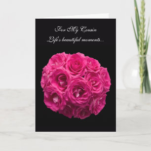 Cousin Pink Roses Bridesmaid Card Einladung
