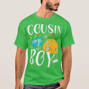 Cousin sagt Boy Funny Pumpkin Halloween Gender Rev T-Shirt