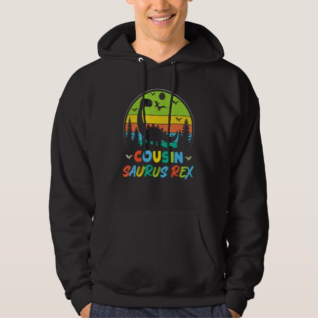 Cousin Saurus Rex Retro Dinosaur Kids  Family Vint Hoodie (Vorderseite)