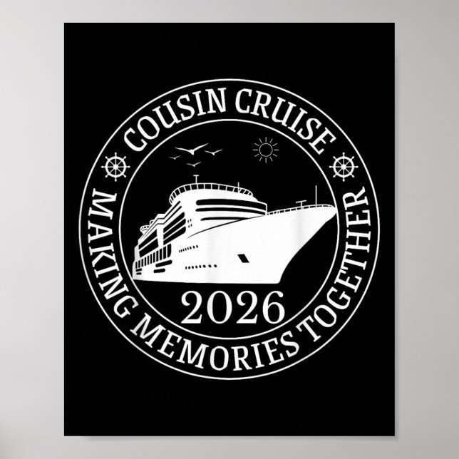 Cousin Schifffahrt Erinnerungen machen Urlaub Poster (Vorne)