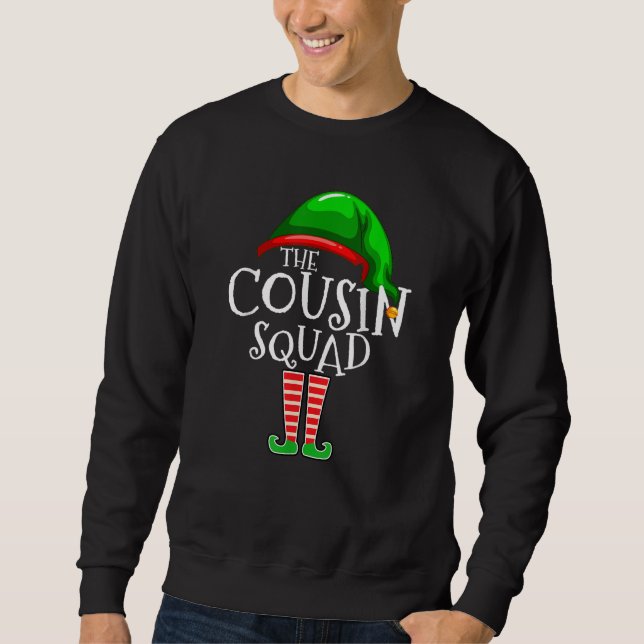 Cousin Squad Elf Group passt Familienfest Sweatshirt (Vorderseite)