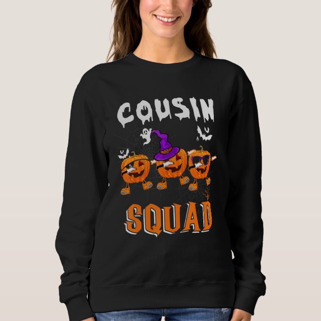 Cousin Squad Halloween Three Dabbing Scary Pumpkin Sweatshirt (Vorderseite)