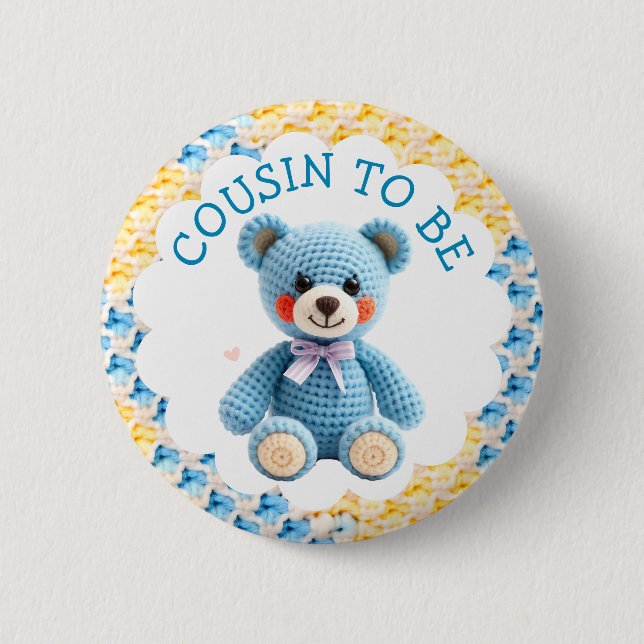 Cousin to Be | Boy's Baby Shower Button (Vorderseite)