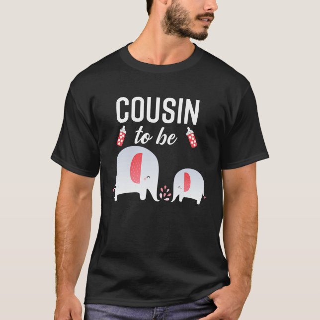 Cousin To Be Elephant Baby Shower For Girl T-Shirt (Vorderseite)