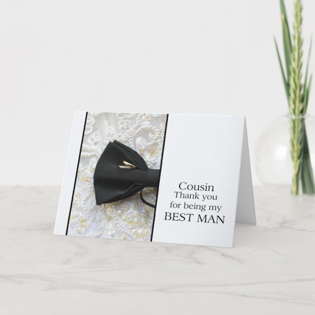 Cousin Trauzeuge vielen Dank Dankeskarte (Vorderseite)