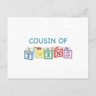 Cousin Twins Blocks Postkarte