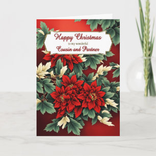Cousin und Partner Christmas Poinsettias Feiertagskarte