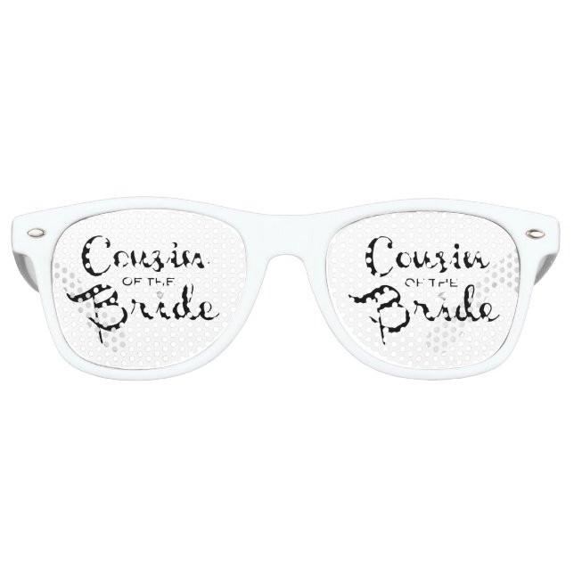 Cousin von Bride Black auf Weiß Sonnenbrille (Vorderseite)
