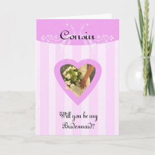 Cousin Werden Sie meine Bridesmaid Stilvoll und Kl Einladung