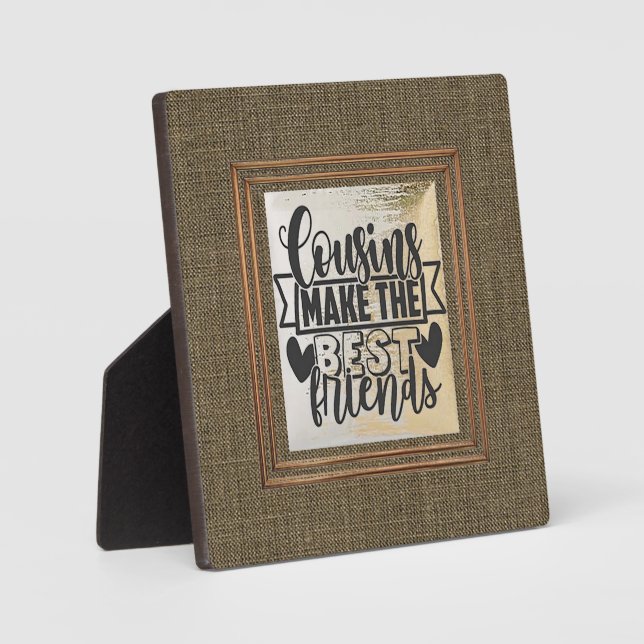 "Cousins" 5.25" x 5.25" Plaque mit Easel Fotoplatte (Vorderseite)