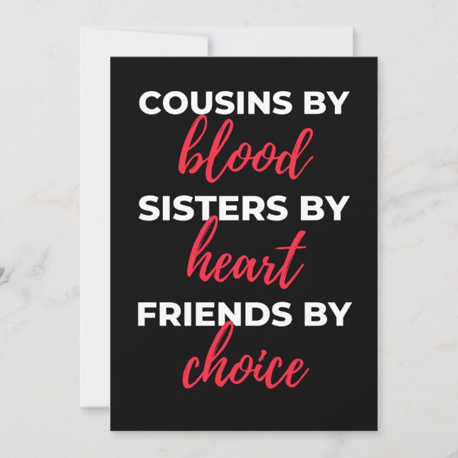 Cousins By Blood Sisters Dankeskarte (Vorderseite)