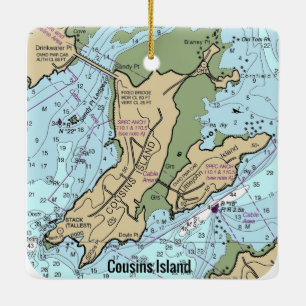 Cousins Island Maine Chart Keramikornament