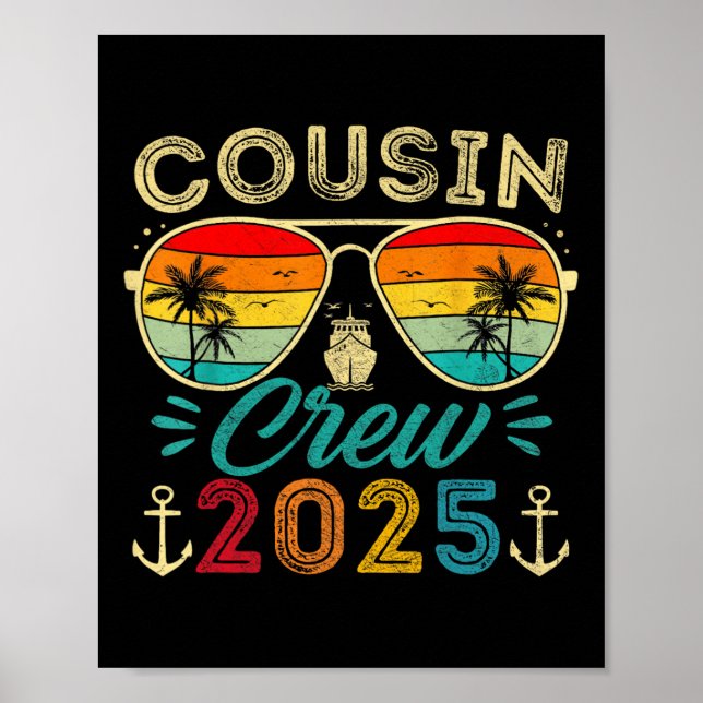 Cousins Kreuzfahrt 2025 Familie Gruppe passend Som Poster (Vorne)