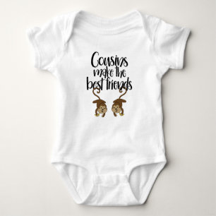 "Cousins machen die besten Freunde" Affe-Bodysuit Baby Strampler