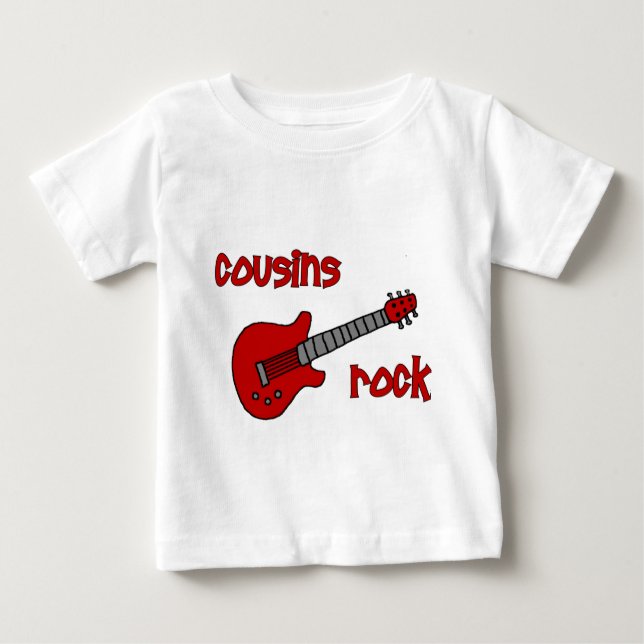 Cousins Rock mit Red Guitar Baby T-shirt (Vorderseite)