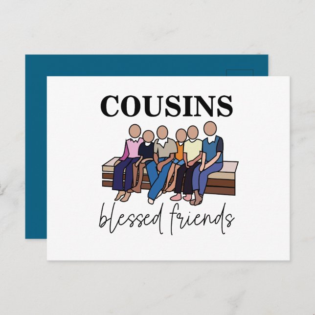 Cousins Selige Freunde Wiedersehen Postkarte (Vorne/Hinten)