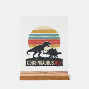 Cousinsaurus Rex Lustiges Dinosaurier Vintage-Shir Acrylschild