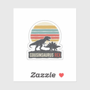 Cousinsaurus Rex Lustiges Dinosaurier Vintage-Shir Aufkleber