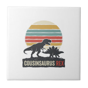 Cousinsaurus Rex Lustiges Dinosaurier Vintage-Shir Fliese