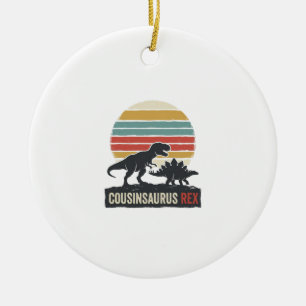 Cousinsaurus Rex Lustiges Dinosaurier Vintage-Shir Keramik Ornament
