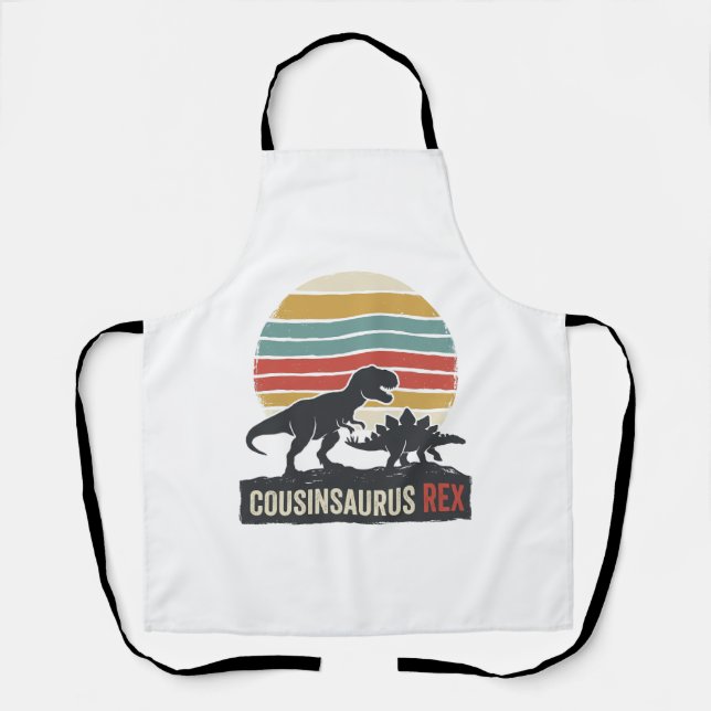Cousinsaurus Rex Lustiges Dinosaurier Vintage-Shir Schürze (Vorderseite)