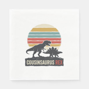 Cousinsaurus Rex Lustiges Dinosaurier Vintage-Shir Serviette