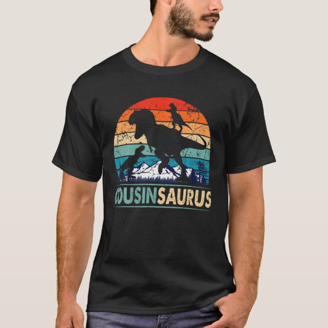 Cousinsaurus T Rex Cousin Dinosaurier 2 Kinder pas T-Shirt (Vorderseite)