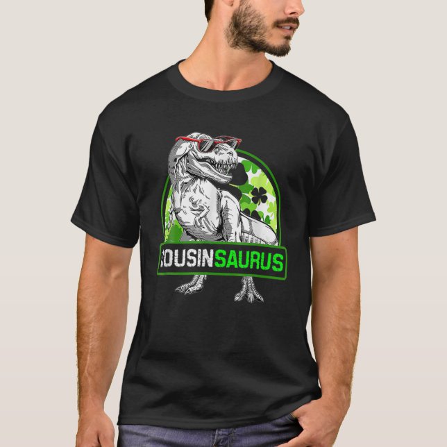 Cousinsaurus T Rex Dinosaur St Patricks Day T-Shirt (Vorderseite)