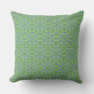 Coussin carré Jimette Design Türkis und Vert Kissen