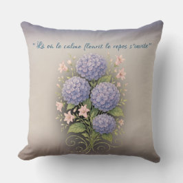 coussin carré '' là où le calme fleurit kissen