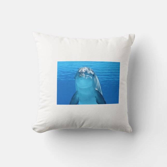 coussin dauphin, eau bleu, coussin blanc kissen (Vorderseite)