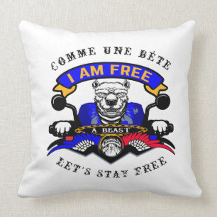 Coussin de salon i am free moto pitbull kissen
