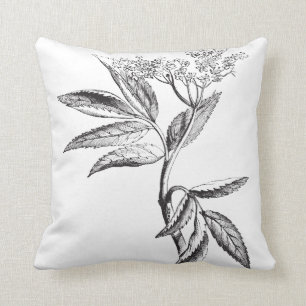 Coussin mit Vintage-Blumenblattdruck Kissen