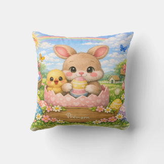 Coussin Personnalisé Prénom – Lapin et Poussin de  Kissen