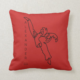 Coussin rouge TAEKWONDO DWICHAGI back kick Kissen