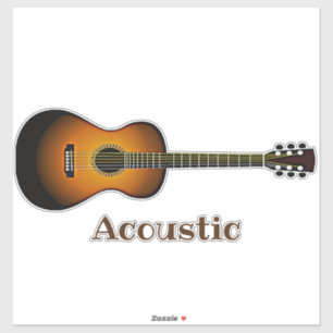 Coustic Guitar Instrument Design Contour Sticker