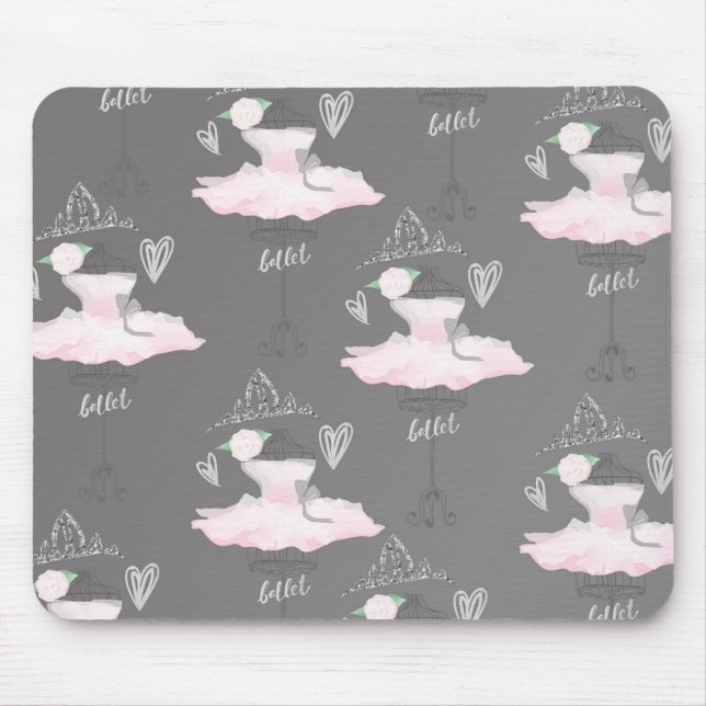 Couture Ballerina Girls Whimsical Niedlich Mousepad (Vorne)